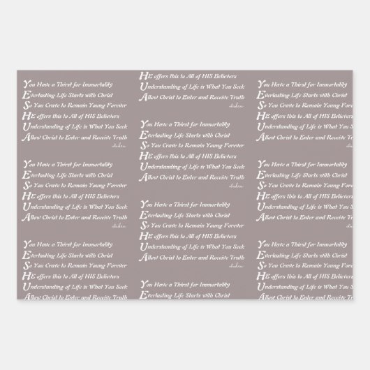 Feuille De Papier Cadeau Yeshua Poem Christian (Devant)