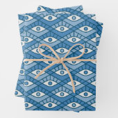 Feuille De Papier Cadeau Yeux bleus (En situation)