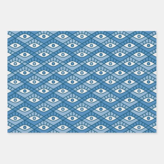 Feuille De Papier Cadeau Yeux bleus (Devant)