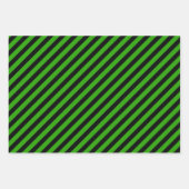 Feuille De Papier Cadeau Yeux et rayures de monstre vert et pourpre mignons (Devant 2)