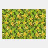 Feuille De Papier Cadeau Ylang Ylang Fleurs Parfumées Exotiques (Devant 3)
