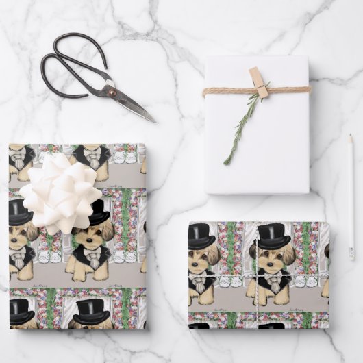 FEUILLE DE PAPIER CADEAU YORKIE POO (Recto)