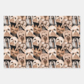 Feuille De Papier Cadeau Yorkshire Terrier Chien Motif (Devant 3)