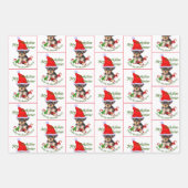 Feuille De Papier Cadeau Yorkshire Terrier Noël (Devant 2)