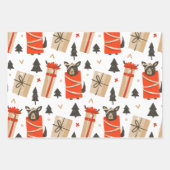 Feuille De Papier Cadeau Yule cool | Fêtes de Noël du milieu du siècle (Devant)