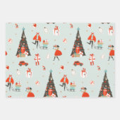 Feuille De Papier Cadeau Yule cool | Fêtes de Noël du milieu du siècle (Devant)