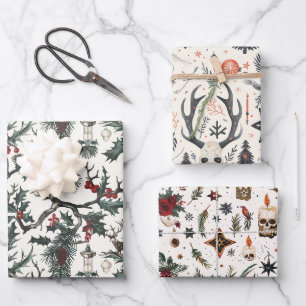 Feuille De Papier Cadeau Yule, Pagan, Vacances nordiques