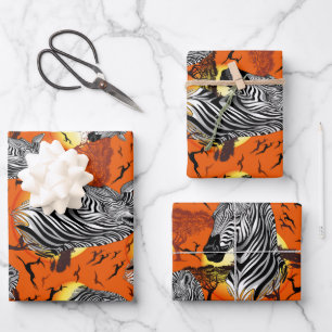 Feuille De Papier Cadeau Zebra African Savanna Wild Animal