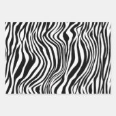 Feuille De Papier Cadeau Zebra Print Noir et Turquoise Turquoise et Blanc (Devant 3)