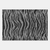 Feuille De Papier Cadeau Zebra Print Noir et Turquoise Turquoise et Blanc (Devant 2)