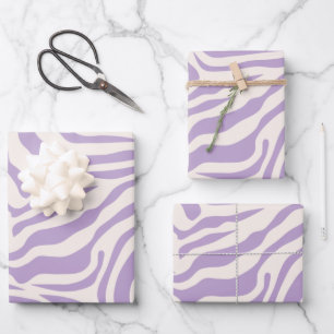 Feuille De Papier Cadeau Zebra Stripes Preppy Purple Wild Poster de animal