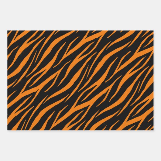 Feuille De Papier Cadeau Zebra Tiger & Tabby Imprimer Joli Motif moderne (Devant)