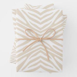 Feuille De Papier Cadeau Zèbre Neutre Blanc Navajo