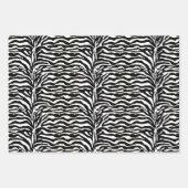 Feuille De Papier Cadeau Zèbre, noir & blanc, rose chaud (Devant 3)