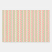 Feuille De Papier Cadeau Zigzag Chevron rayures - Rose,Vert et ivoire pâle (Devant 3)