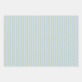 Feuille De Papier Cadeau Zigzag Chevron Stripes - Bleu, Vert et Ivoire pâle (Devant 3)