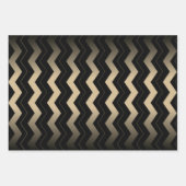 Feuille De Papier Cadeau Zigzag tan et noir  (Devant)