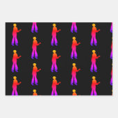 Feuille De Papier Cadeau Zombie Marcher Noir Mort Rouge (Devant 3)