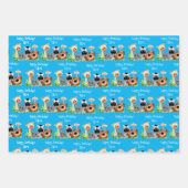 Feuille De Papier Cadeau Zoo personnalisé Animal Birthday Green Leaf (Devant)