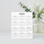 Feuille de papier Calendrier annuel 2025 Gris et b (Debout devant)