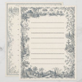Feuille de papier Château français (Devant / Derrière)