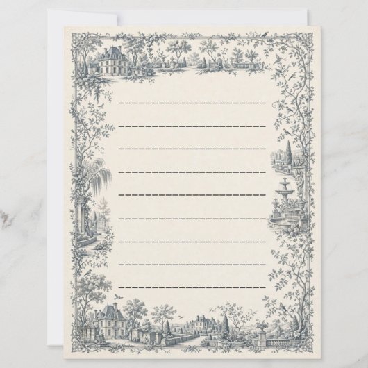 Feuille de papier Château français (Devant)