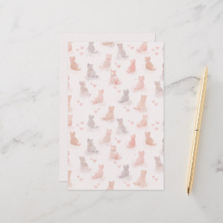 Feuille de papier chats pastel