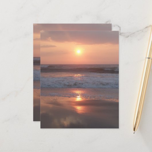 Feuille de papier Coucher de soleil rose (Devant/Arrière en situation)