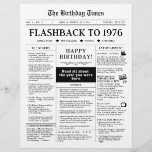 Feuille de papier d'anniversaire du journal Faux M