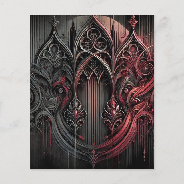 Feuille de papier d'art gothique élégant (Devant)