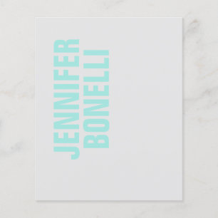 Feuille de papier de nom bleu gras minimaliste pro