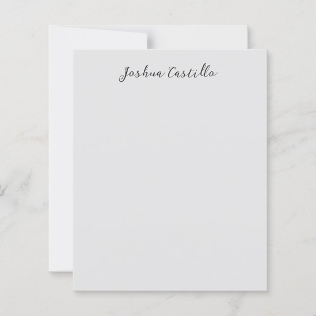 Feuille de papier de nom professionnel gris callig (Devant)