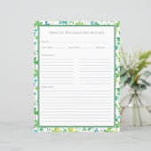 Feuille de papier de recette vert shamrocks blanc (Debout devant)