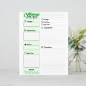 Feuille de papier de recette vierge modifiable à r (Debout devant)