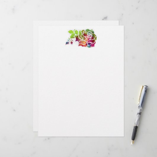 Feuille de papier découpée en forme de rose 21,59 (Devant/Arrière en situation)