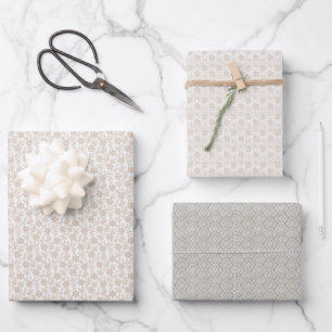 Feuille de papier d'emballage - Motifs floraux bei