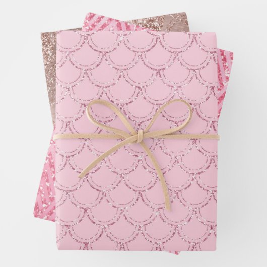 Feuille de papier d'emballage tendance rose gold p (En situation)