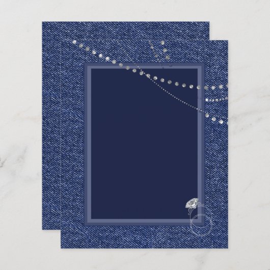 Feuille de papier Denim et diamants (Devant / Derrière)