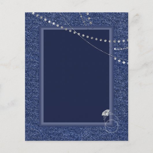 Feuille de papier Denim et diamants (Devant)