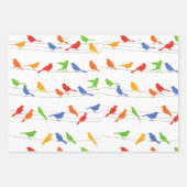 Feuille de papier d'enveloppement cadeau d'oiseaux (Devant 2)