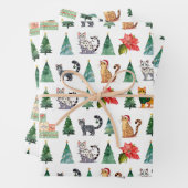 Feuille de papier d'enveloppement de chats tacheté (En situation)