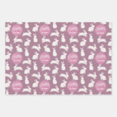 Feuille de papier d'enveloppement de lapin de Pâqu (Devant)