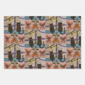 Feuille de papier d'enveloppement de Noël de chat  (Devant 2)