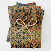 Feuille de papier d'enveloppement noir et or (En situation)