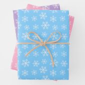Feuille de papier d'enveloppement Pastel Snowflake (En situation)