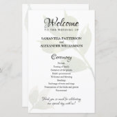 Feuille de papier du programme de mariage à l'aqua (Devant / Derrière)