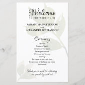 Feuille de papier du programme de mariage à l'aqua (Devant)