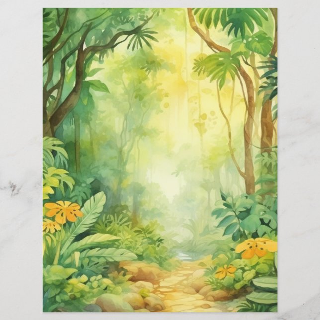 Feuille de papier Forêt Enchantée Jungle Merveille (Devant)