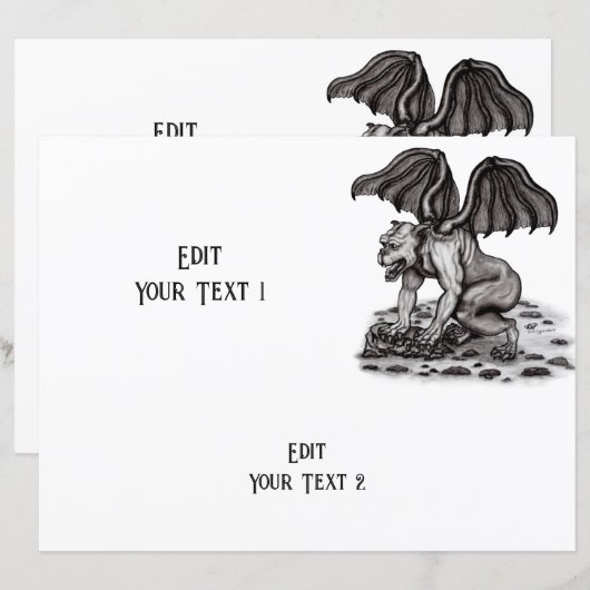 Feuille de papier Golem Gargoyle (Devant / Derrière)