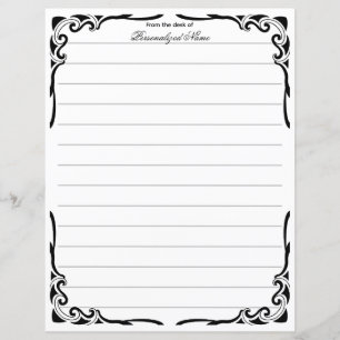 Feuille de papier ligné de danse ornementale